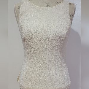 Sleeveless Cream Sequin Top